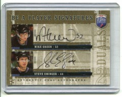 2006-07 UD Be a Player Signatures Duals Auto Mike Green Steve Eminger #D-GE
